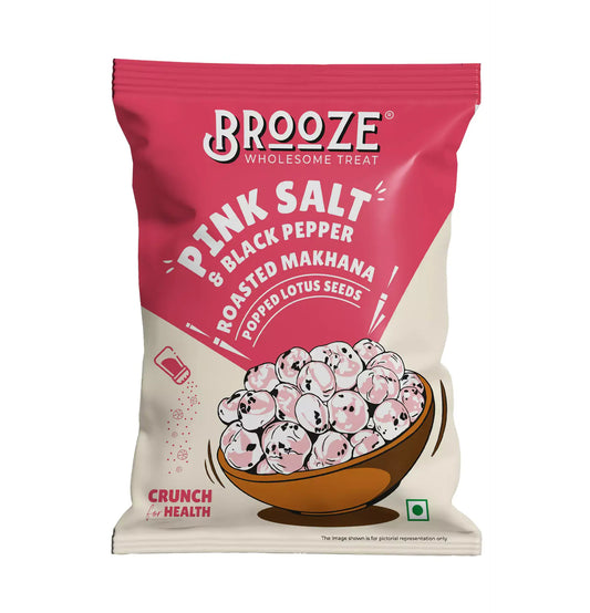 Brooze Pink Salt & Black Pepper Roasted Makhana - 11g/pack