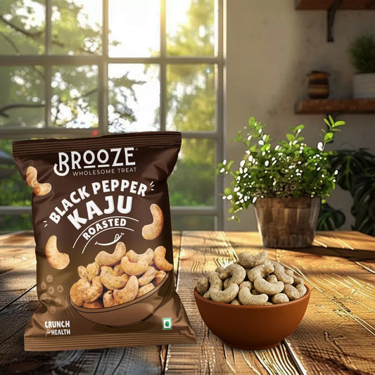 Brooze Black Pepper & Salted Roasted Cashew - 20g/pack