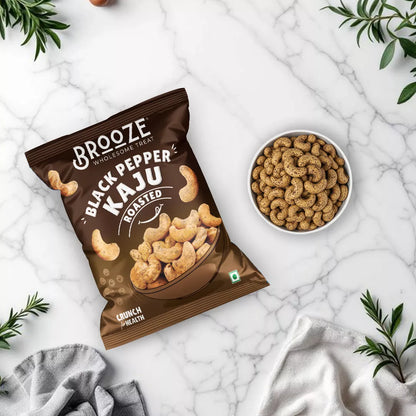Brooze Black Pepper & Salted Roasted Cashew - 20g/pack