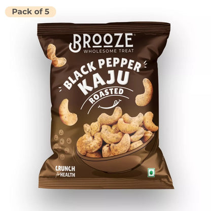 Brooze Black Pepper & Salted Roasted Cashew - 20g/pack