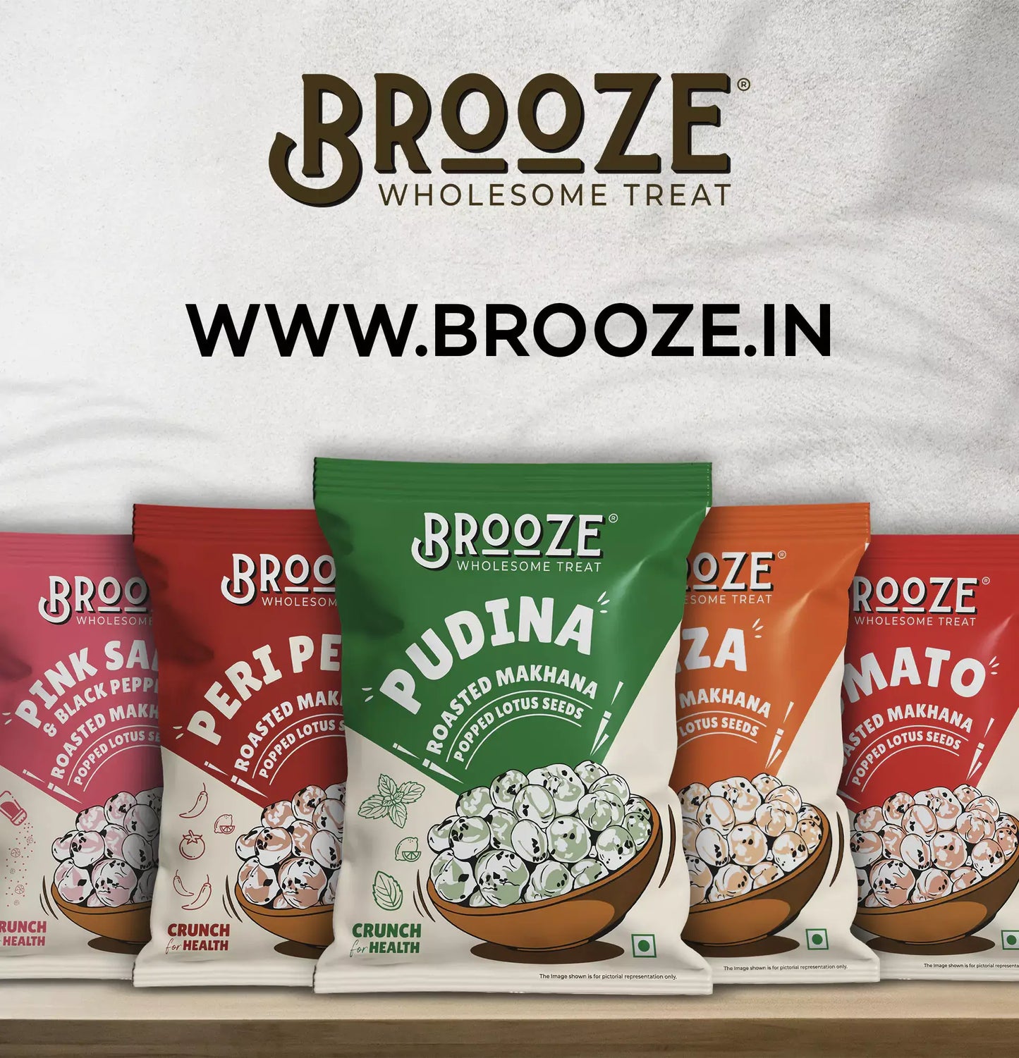 Brooze Pink Salt & Black Pepper Roasted Makhana - 11g/pack