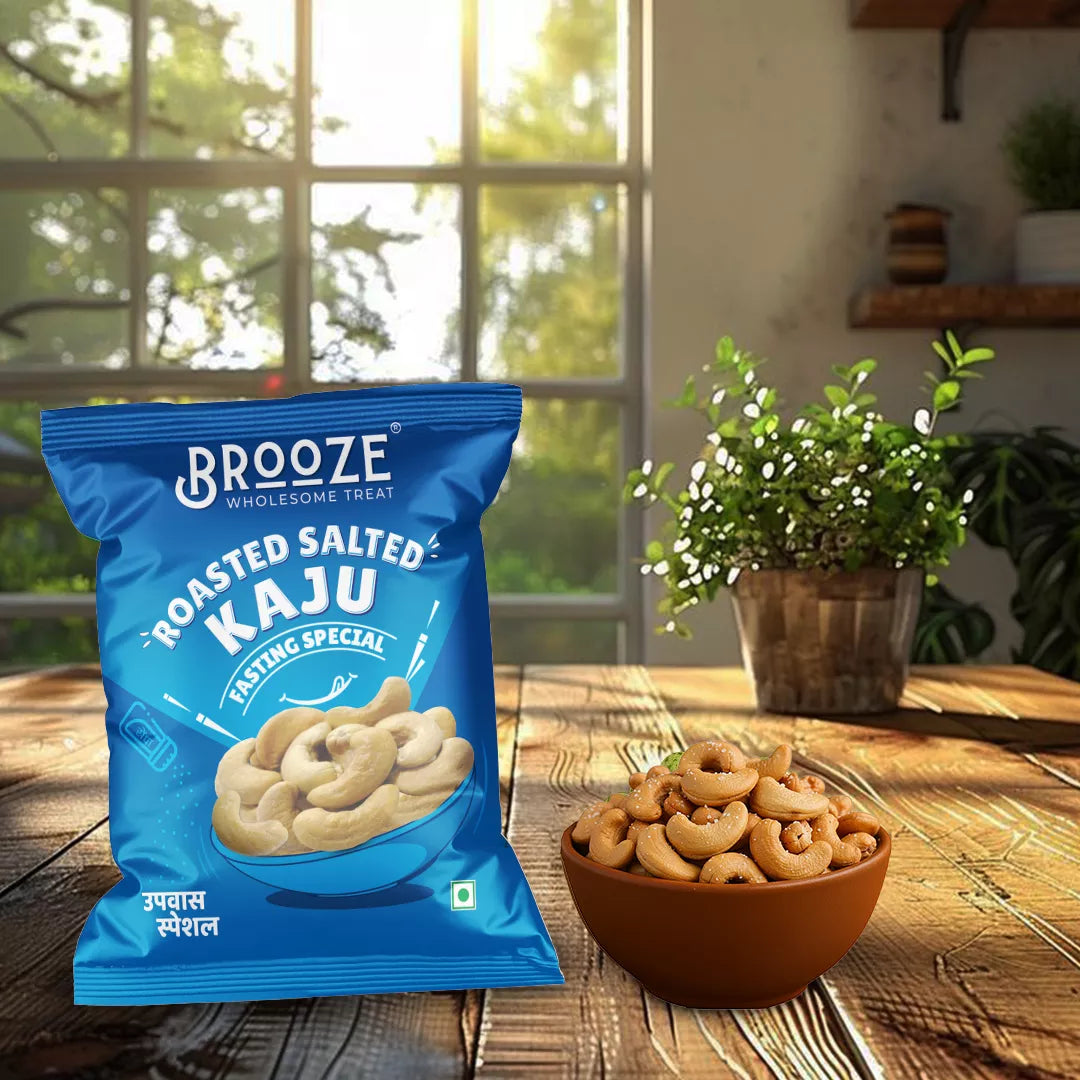 Brooze Salted ( Upvaas Special ) - Falahari Roasted Cashew - 20g/pack